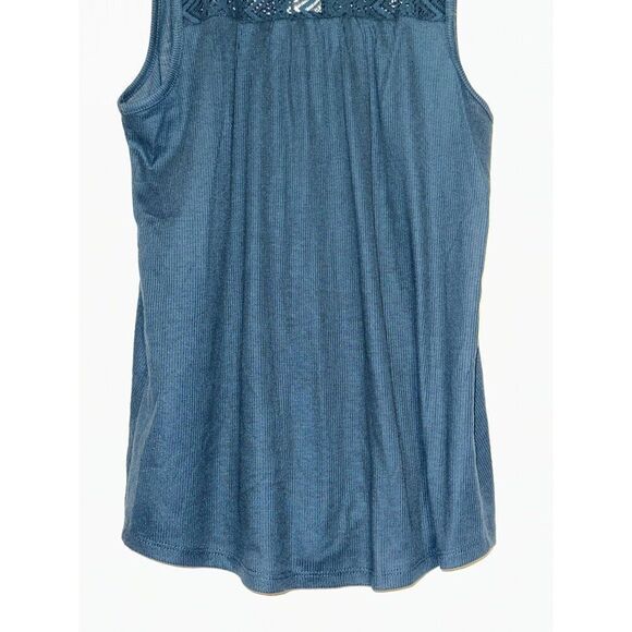NWT Maurice’s Solid Ribbed Crochet Trim Henley Tank Top SZ XS - Picture 7 of 11